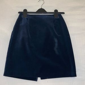Vintage Hugo Buscati Navy Velvet Mini skirt